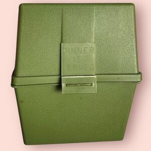 Vintage Green Retro Recipe Card Original Box 1972 70s Kitchen Decor 3x5